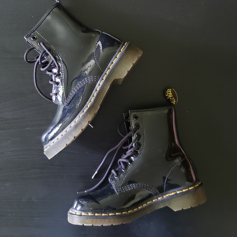 Dr. Martens Black Shinny Boots